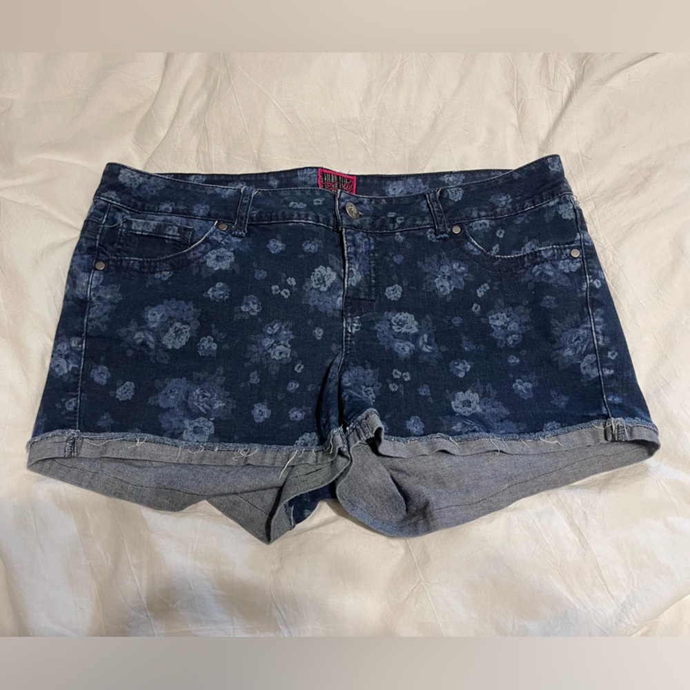 Torrid Floral Jean Shorts